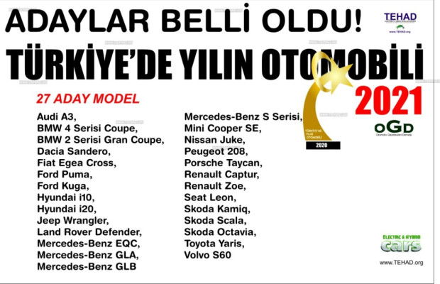 Türkiye’de Yılın Otomobili için 27 aday belirlendi