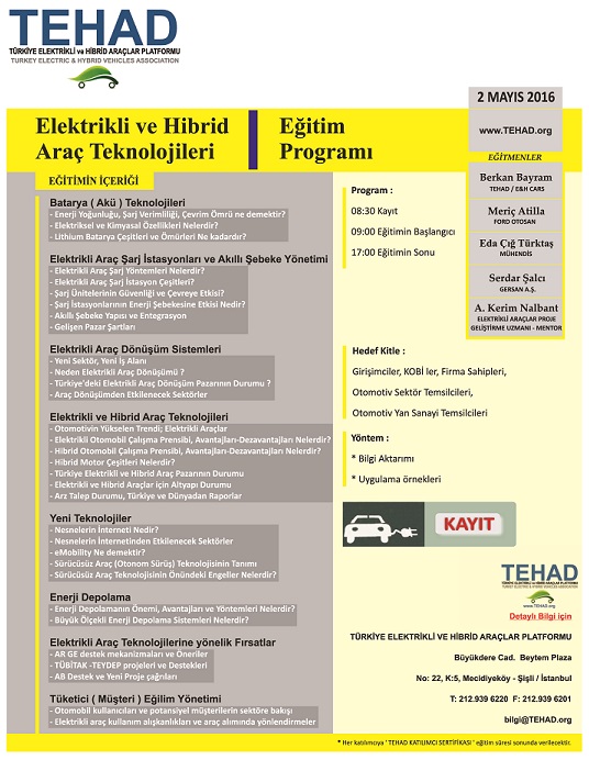 Egitim Davet_Elektrikli Arac Teknolojileri - TEHAD